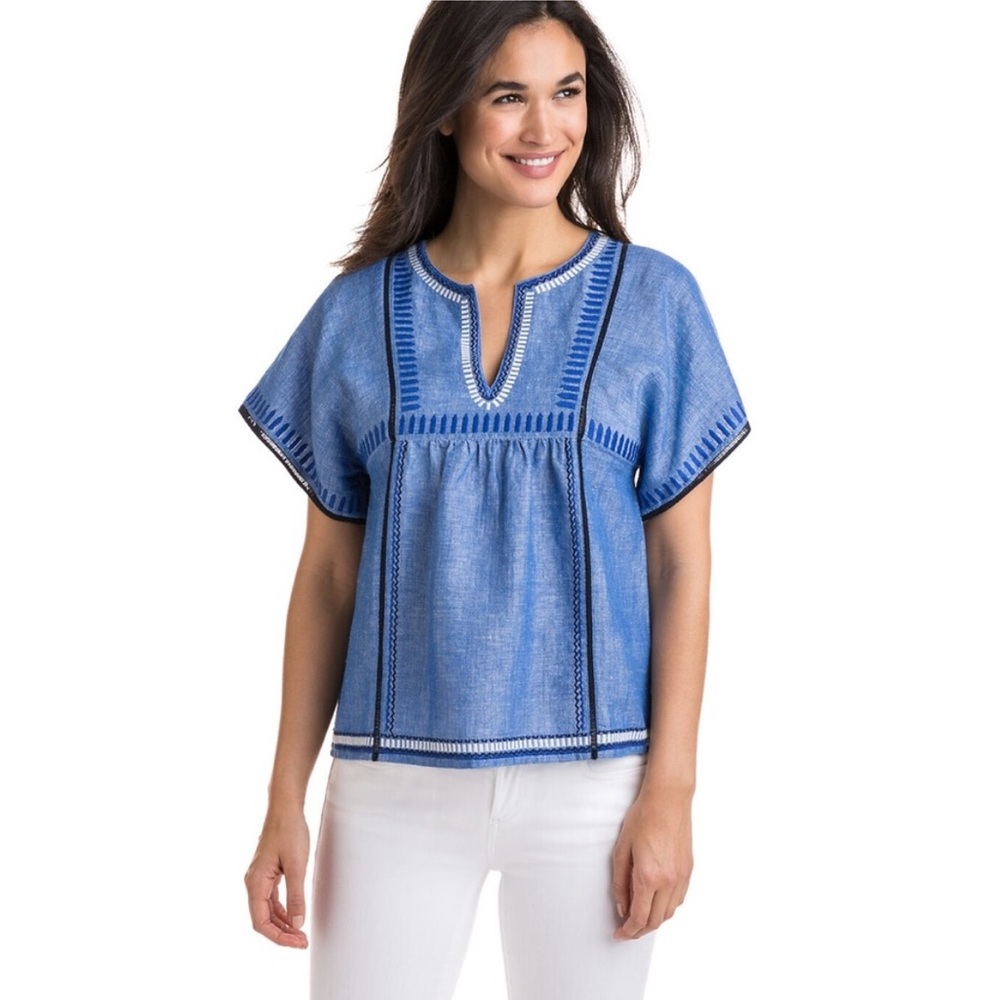 Vineyard Vines Embroidered Top Blouse